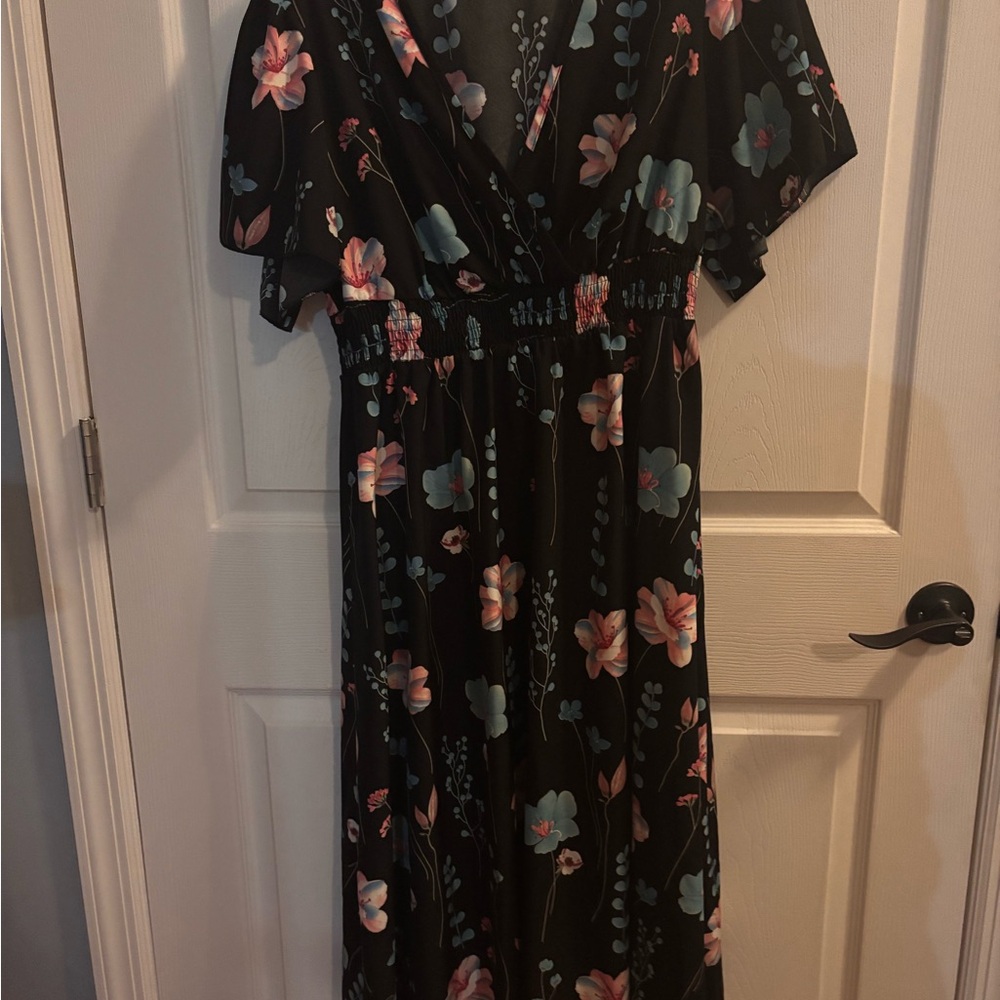 Floral Black Maxi Dress